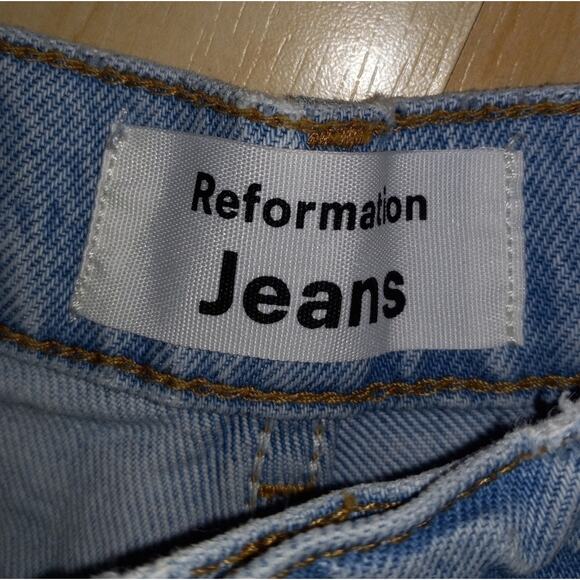 Reformation "Julia" Straight Leg Rigid Jeans in Tahoe Destroyed Size 28 - Picture 2 of 5